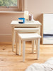 Nest of 3 Tables Nesting Coffee Side Table Wooden White Pine Space Saving Table