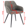 1x Dining Chairs Kitchen Living Room Chairs with Stoffbezug+ Metall Grey