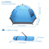 Pop Up Tent Automatic 3-4 Man Person Family Tent Camping Festival Shelter Beach