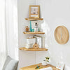Wood Corner Wall Rustic Hanging Book Decor Shelves Sector Ledge Display Rack