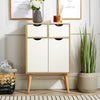 Sideboard Oak White Storage Cabinet 2 Door 2 Drawer Cupboard Solid Wood Legs