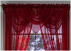 Plain Tasselled Voile Swags All Colours-Net Curtains Voile Swag Valance Pelmet