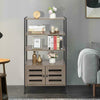 Bookshelf Storage Cabinet Bookcase w/ Shelves & Cupboard Living Room Bedroom