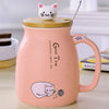 420ML Cat Kitten Ceramic Coffee Mug Tea Milk Water Cup Handle Lid Birthday Gift