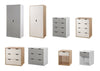 Alton Bedroom Furniture Wardrobe 3+2 Chest Drawers Bedside Sonoma Oak White Grey