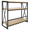 Vintage Wall Wine Rack Bottle Glass Holder Bar Home Display Shelf Display 60 cm