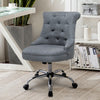 Grey Linen Fabric Swivel Office Chair Home Computer Desk Chair Gas Lift w/Wheels