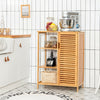 3 Tier Bamboo Bathroom Storage Cabinet Kitchen Cupboard Display Rack W/Sideboard
