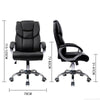 Ergonomic High Back Black Office Chair Gas Lift Swivel PU Leather Chrome Base