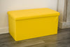 DOUBLE LARGE 2 SEATER OTTOMAN STORAGE BOX FAUX LEATHER FOLDING POUFFE SEAT TOY