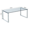 Modern Grey Glass Lounge Living Room Coffee Table Metal Chrome Legs Home Office