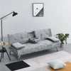 3 Seater Click-Clack Leather Fabric Sofa Bed with 2 Drink Holder Recliner Home