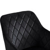 2 Pcs Dining Chairs With Armrests Velvet / PU Cushions Diamond Pattern Backrests
