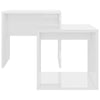 Coffee Table Set Chipboard Accent Side Nesting Tables High Gloss White