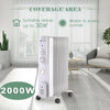Oil Filled Radiator Heater Electric With Timer 3 Heat Thermostat Portable White