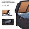 Rattan Seat Bench Hidden Storage Box Outdoor Trunk Toys Chest Garden Furniture