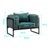 Green Sofa Armchair with Padded Seat Metal Legs Faux Leather Sofa Living Room