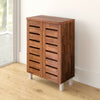 2 Door Shoe Storage Cabinet Footwear Stand Rack Unit Cupboard Sideboard Dark Oak
