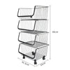 Mobile Kitchen Vegetable Fruit Storage Rack Stackable Metal Wire Basket Holder