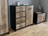 Industrial Style Bedroom Storage Furniture Black Wardrobe Bedside Cabinet Drawer