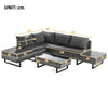 5 Seater Rattan Corner Sofa Set Industrial w/Table Cushions Garden Furniture Set