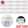 Hot 10M Eyelet Curtain Tape 80 Rings Accessories Sewing Silver Curtains Blinds