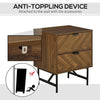Vintage Industrial Bedside Table 2 Drawer Storage Cabinet Furniture Nightstand