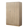 Modern Matt Oak 3 door triple wardrobe with shelves rail.Slow-clos