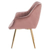 2Pcs Blush Pink Velvet Scallop Shell Accent Dining Chairs Dressing Vanity Chair