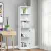 White Bathroom Cabinet Tall Cupboard 1 Door 5 Shelves Unit Storage Home Bookcase