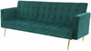 Green Velvet Sofa Bed With Rose/Golden Legs Elegant Sofa bed