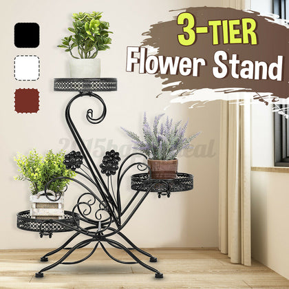Metal Plant Stand Flower Rack Garden Planter Pot Holder Staircase Display Shelf