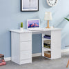 White Computer Desk w/ 3 Drawers 3 Shelves PC Table Home Office Study Furniture