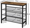 HOOBRO Shoe Rack 4-Tier Shoe Shelf Storage Organizer Unit with 3 Mesh Shelves