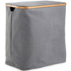 Laundry Basket Bin 2 Compartment Double Sided Lid, Oxford Fabric & Grey