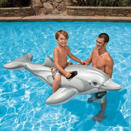 NEW Intex Inflatable Dolphin Rider Ride On Beach Toy Lilo Swim Pool Float