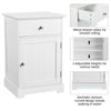 White Bedside Table Bedside Cabinet with Drawer & Door for Bedroom Living Room