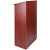 Podium Stand 47 in Hostess Stand with Rolling Wheels&Storage Shelve Brown