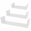 3 U Shaped Floating Wooden Shelves Wall Mounting Shelf Storage Display Book Unit