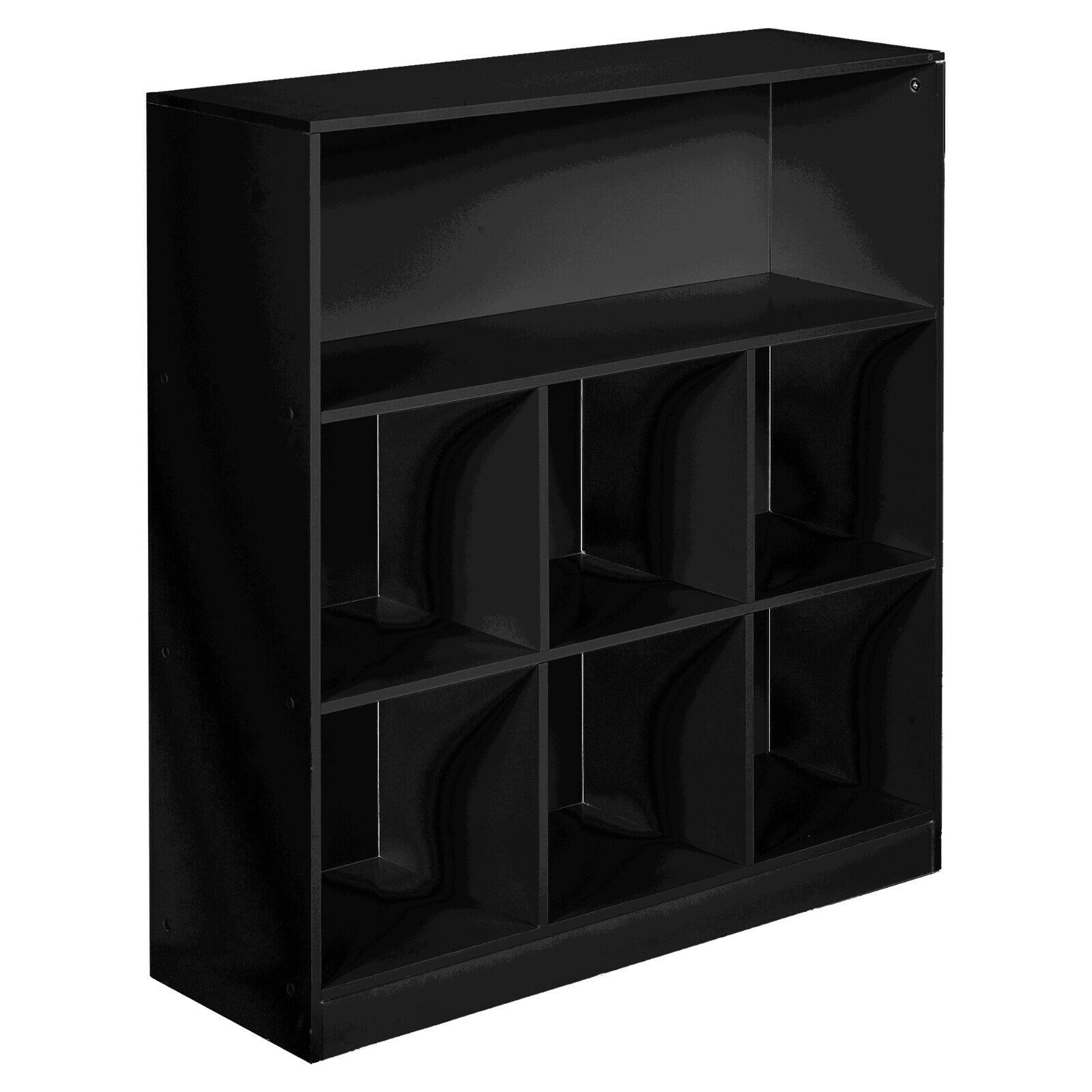 Tall Wide Wooden 7 Cube Bookcase Shelving Display Storage Unit Cabinet Shelves