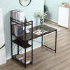 Industrial Large Office Desk Metal Vintage Writing Computer Table Shelf Shelves