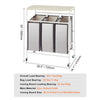3-Section Laundry Sorter Cart Rolling with Ironing Board & Removable Bags