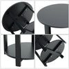 2 Tier Round Side Table Bedside Table End Table Nightstand Storage Shelf Stand