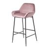 Velvet Bar Stool Chair On-Trend Kitchen Breakfast Bar Stool with Backrest