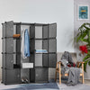 Mondeer 12 Cube Plastic Wardrobe Clothes Organizer Storage Cabinet Closet Grey