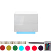 High Gloss Bedside Table Cabinets Cupboard w/ RGB Light Chest of Drawers Bedroom