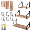 3 Pack Vintage Industrial Wooden Metal Wall Floating Shelf Storage Shelving Unit
