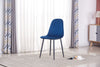 Set of 4 Velvet Dining Chairs Side Chair Metal Legs Padded Seat Living Room Home