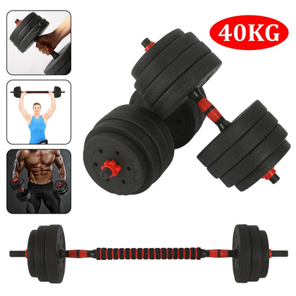 Adjustable Dumbbells 40kg Weights Barbell Set Dumbells Exercise Fitness Gym