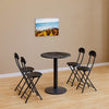 Black/White Table Folding Chairs Portable Kitchen Dining Office Cafe Furniture
